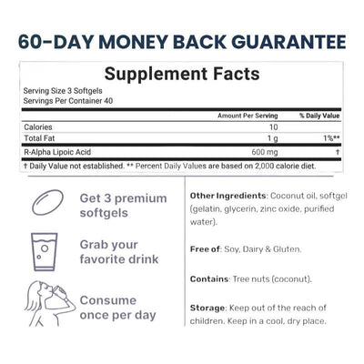 R Alpha Lipoic Acid 600mg